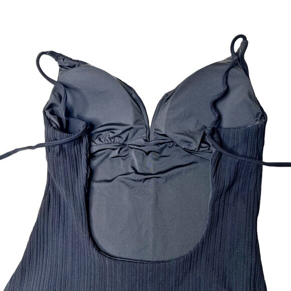 Onia Gloria Black Ribbed Textured One-Piece Swimsuit size Large - Picture 11 of 14